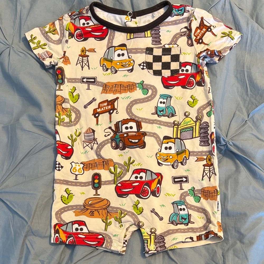 Little Sleepies Pixar Cars Radiator Springs Romper 6-12M - Picture 1 of 8